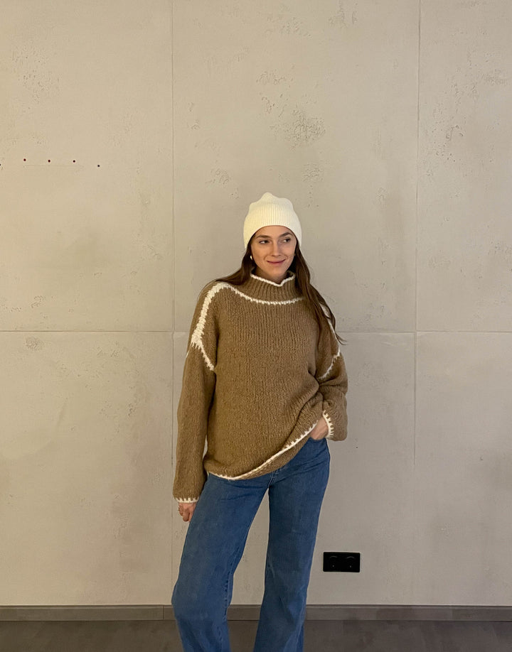 Drune | Pullover mit Kontrastnähten