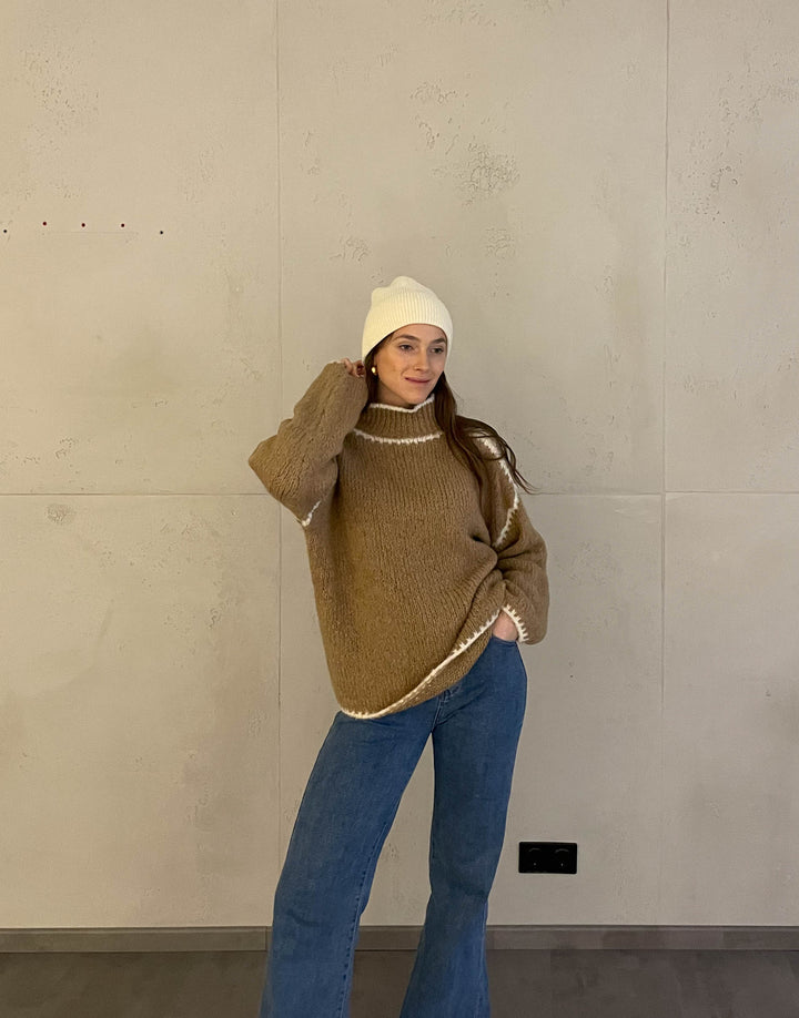 Drune | Pullover mit Kontrastnähten