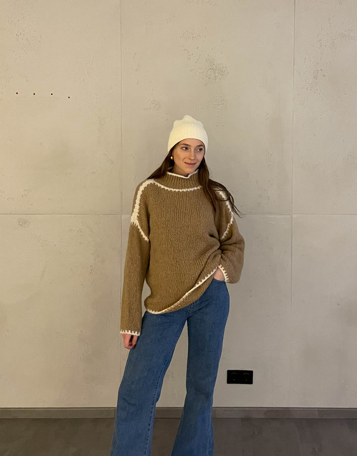 Drune | Pullover mit Kontrastnähten