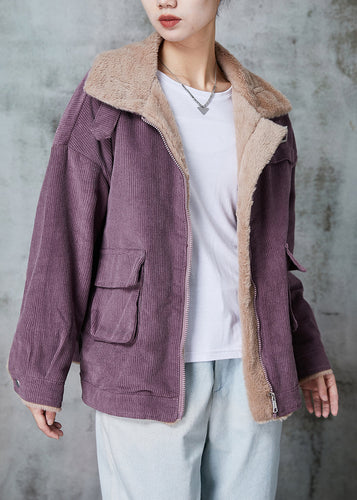 Drune | Dicke warme Fleece-Mäntel Peter-Pan-Kragen Taschen Winter