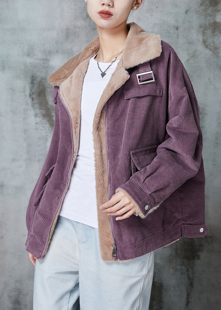 Drune | Dicke warme Fleece-Mäntel Peter-Pan-Kragen Taschen Winter