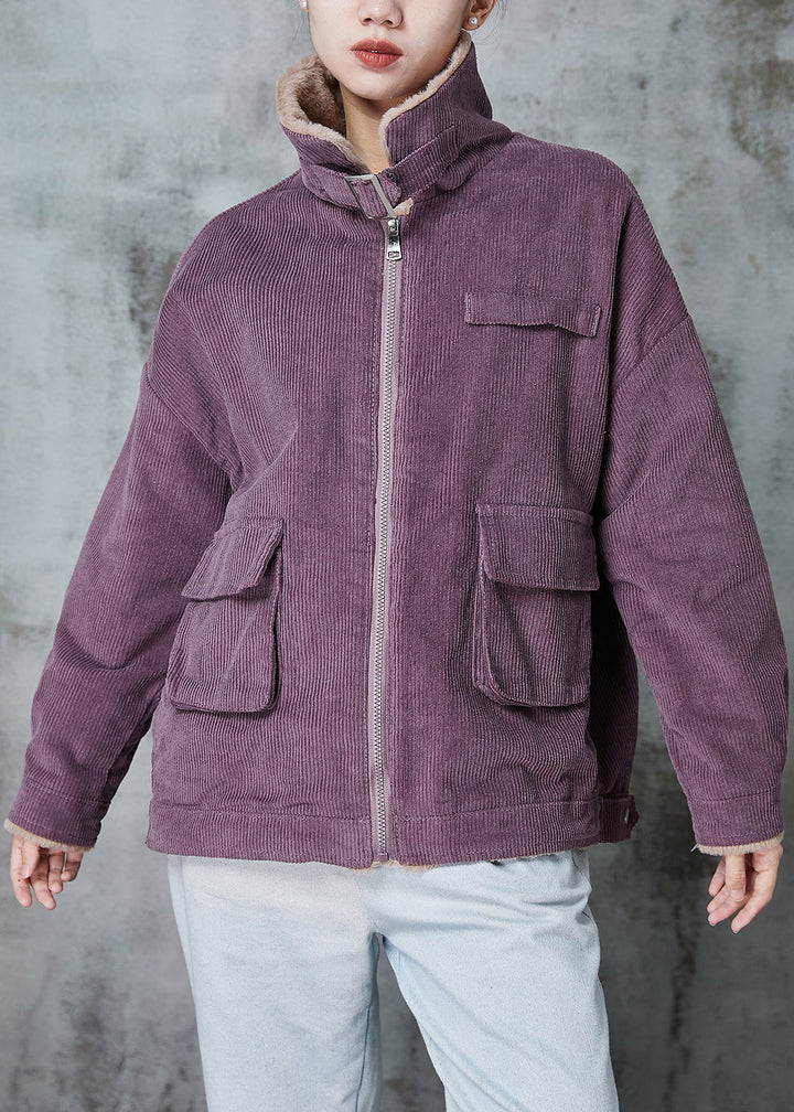 Drune | Dicke warme Fleece-Mäntel Peter-Pan-Kragen Taschen Winter