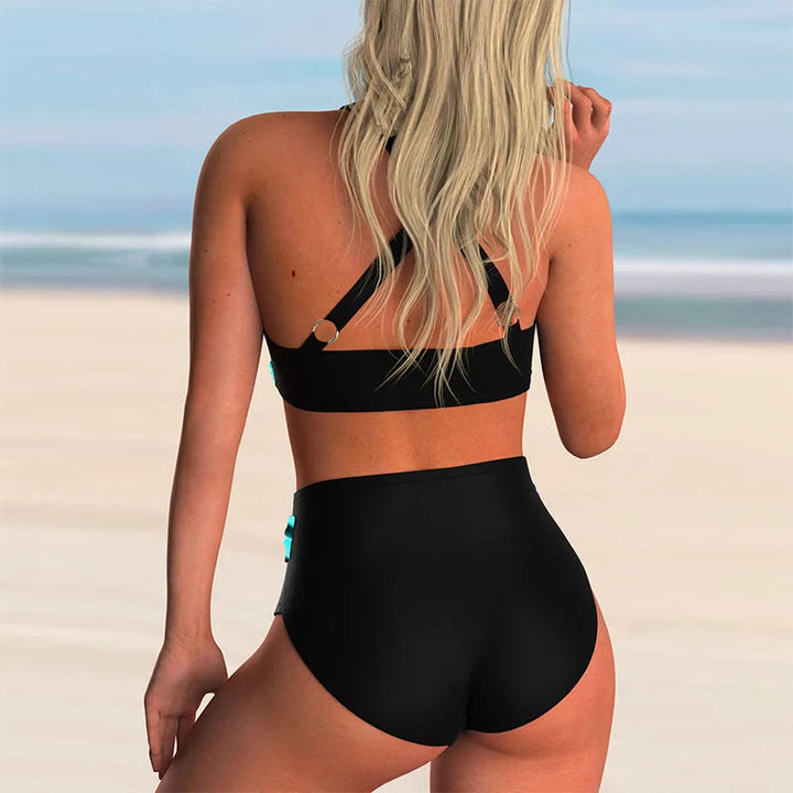 Drune | Push-Up Halter-Bikini-Set mit Hoher Taille für Damen