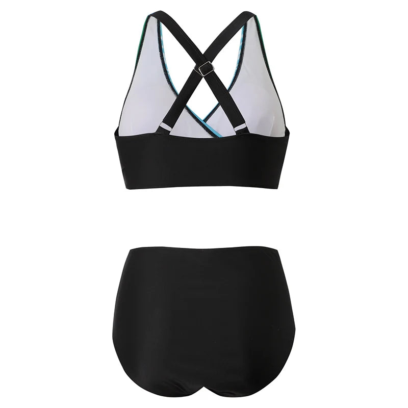 Drune | Push-Up Halter-Bikini-Set mit Hoher Taille für Damen