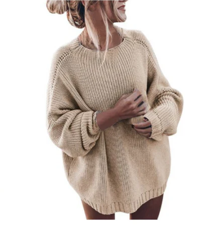 Drune - Damen Boho Grobstrickpullover