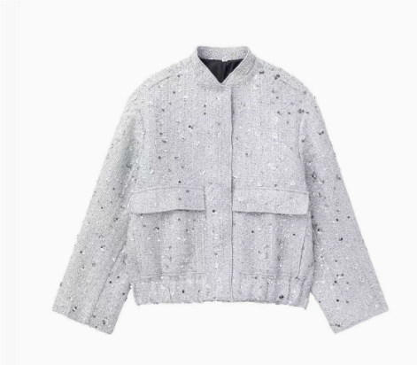 Drune | Damen Leichte Pailletten Kurze Jacke Stilvoll & Nett