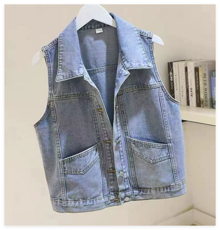 Drune - Denim Weste Mit Perle