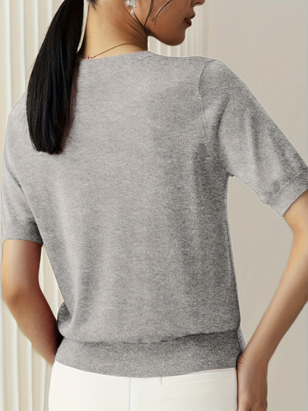 Drune | Stilvolles Strick T-shirt Für Damen