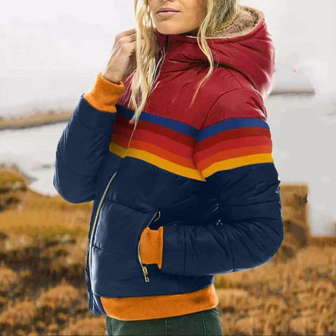 Drune | Gepolsterte Kapuzenjacke mit Streifendetail