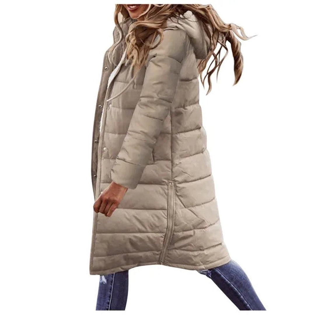 Drune | Steppiger Kapuzen Langer Winterjacke Für Frauen