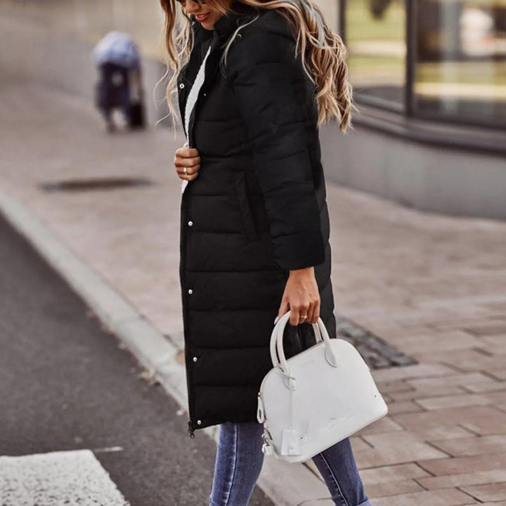 Drune | Steppiger Kapuzen Langer Winterjacke Für Frauen