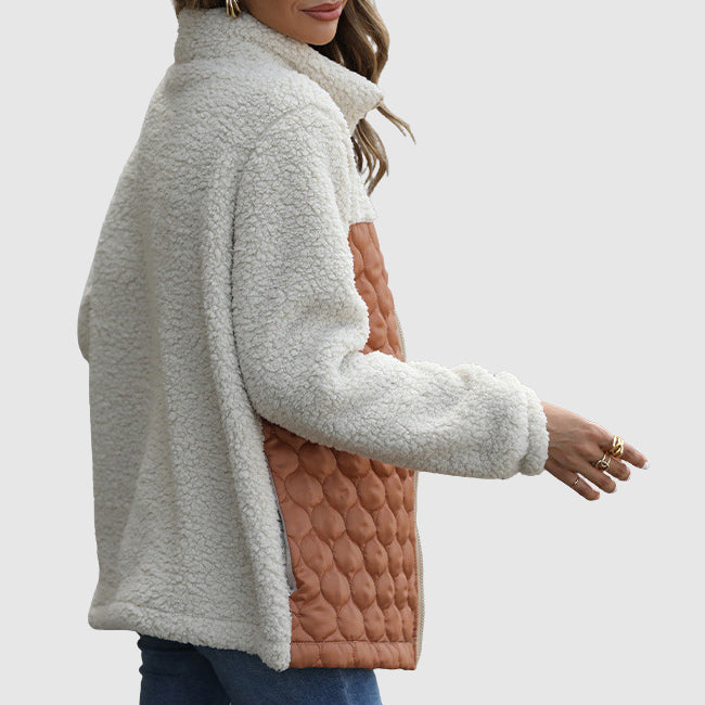 Drune | Plüsch Patchwork Frauen Winterjacke