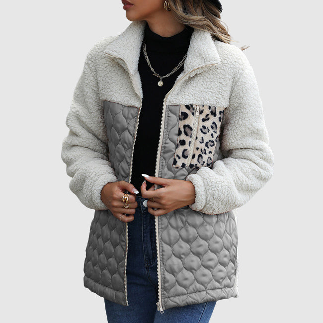 Drune | Plüsch Patchwork Frauen Winterjacke