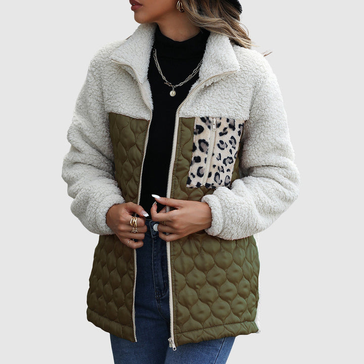 Drune | Plüsch Patchwork Frauen Winterjacke