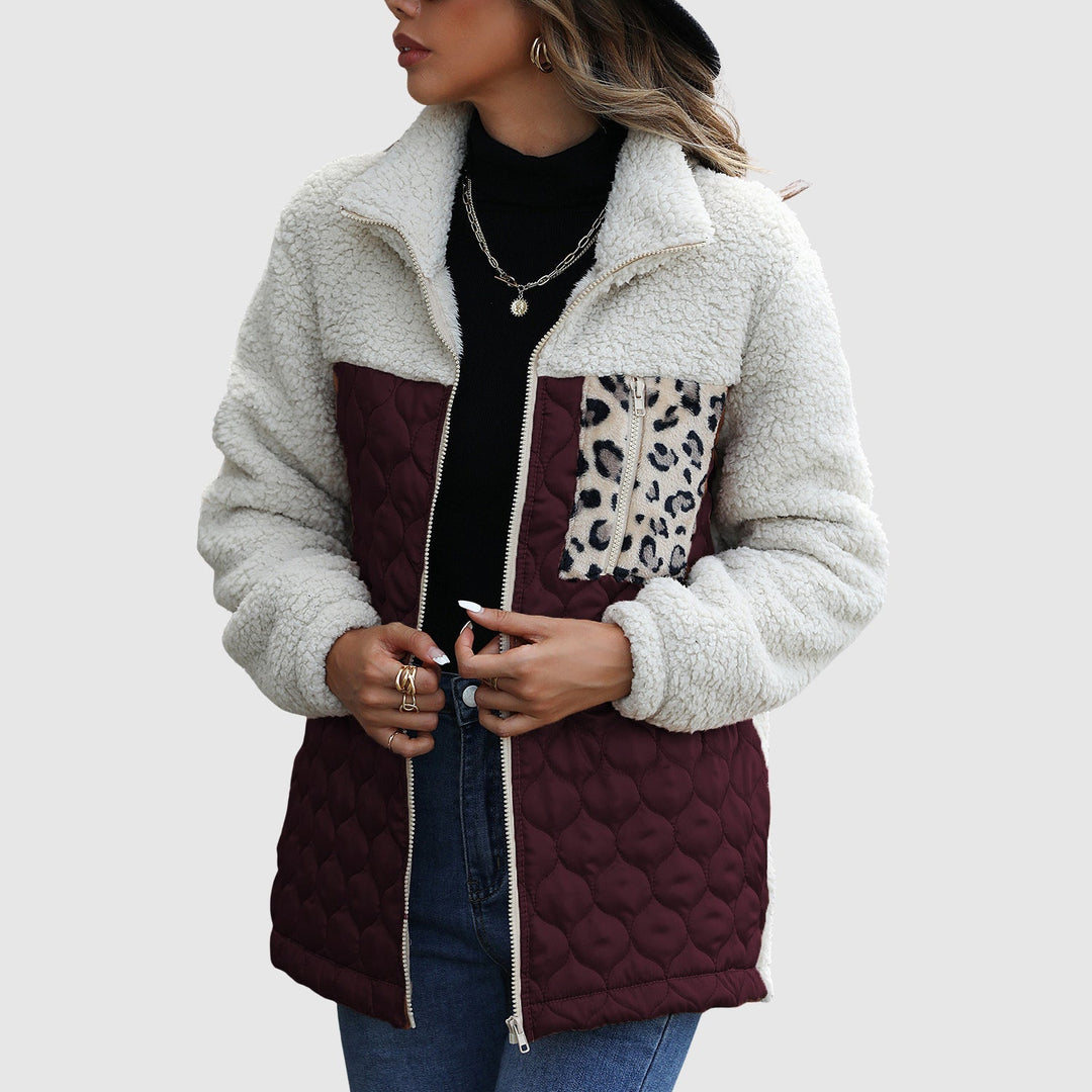 Drune | Plüsch Patchwork Frauen Winterjacke