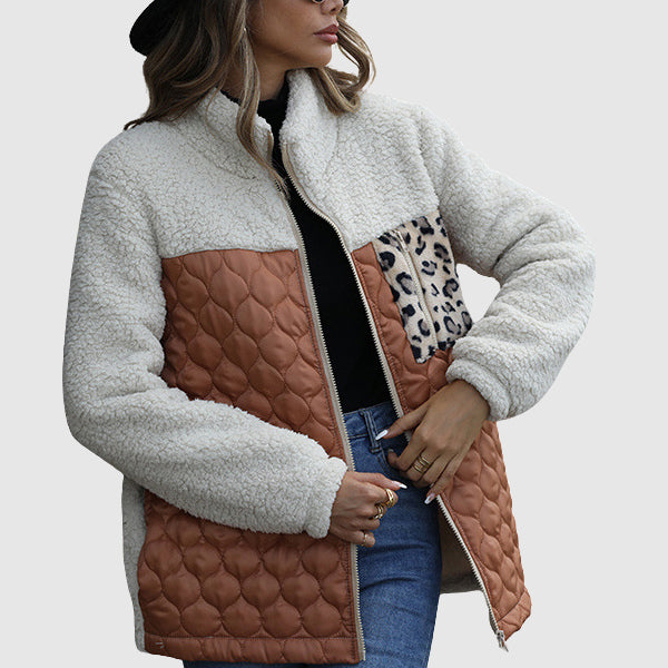 Drune | Plüsch Patchwork Frauen Winterjacke