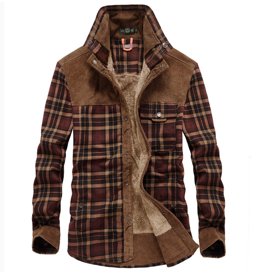 Drune | Flanell Winterjacke für Herren mit Stehkragen