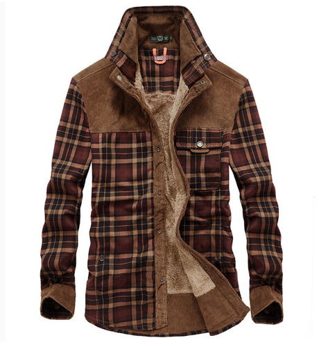Drune | Herren-Flanell-Winterjacke mit hohem Kragen
