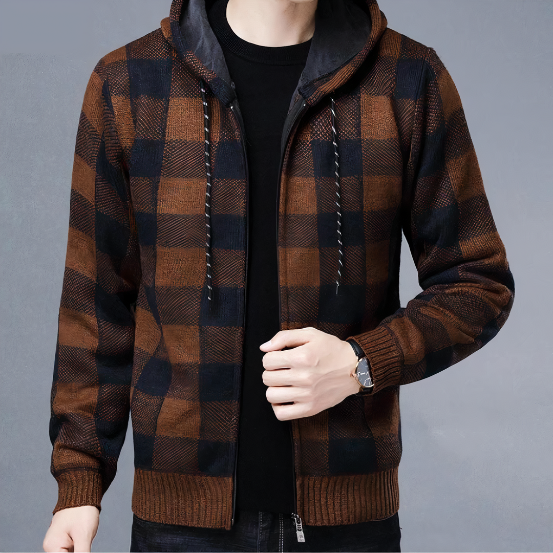Drune | Karierte Jacke mit Kapuze