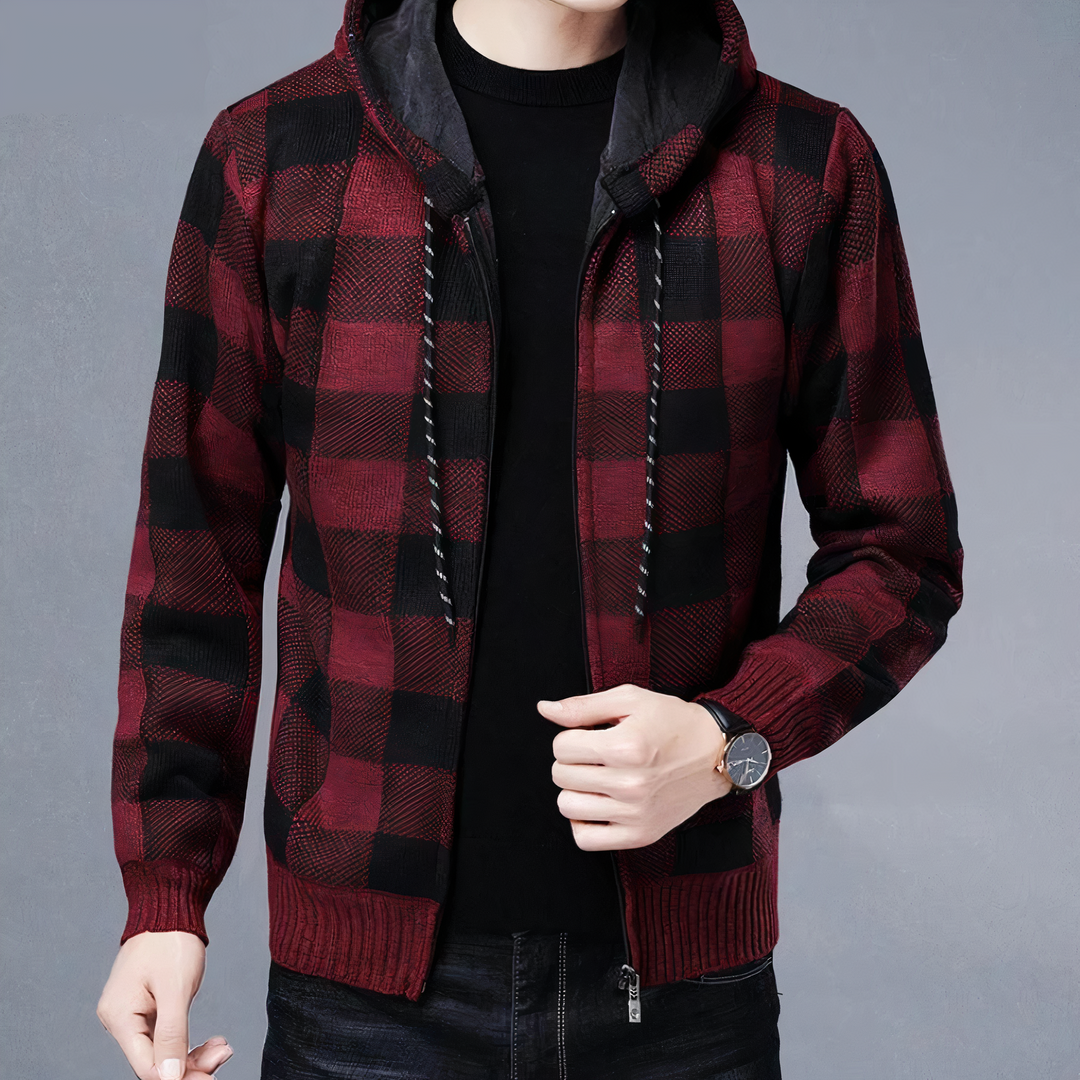 Drune | Karierte Jacke mit Kapuze