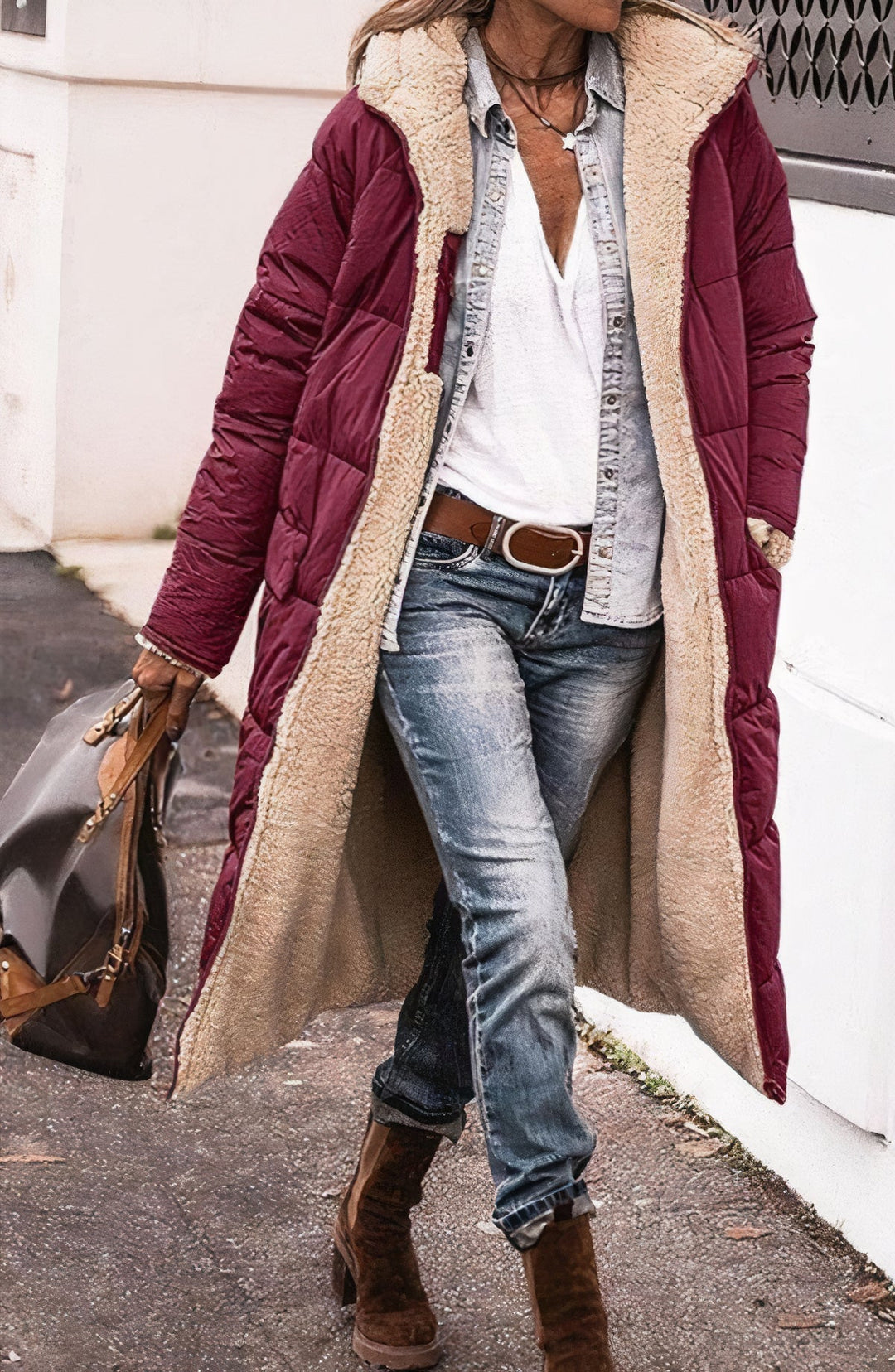 Drune | Wendbare lange Fleecejacke