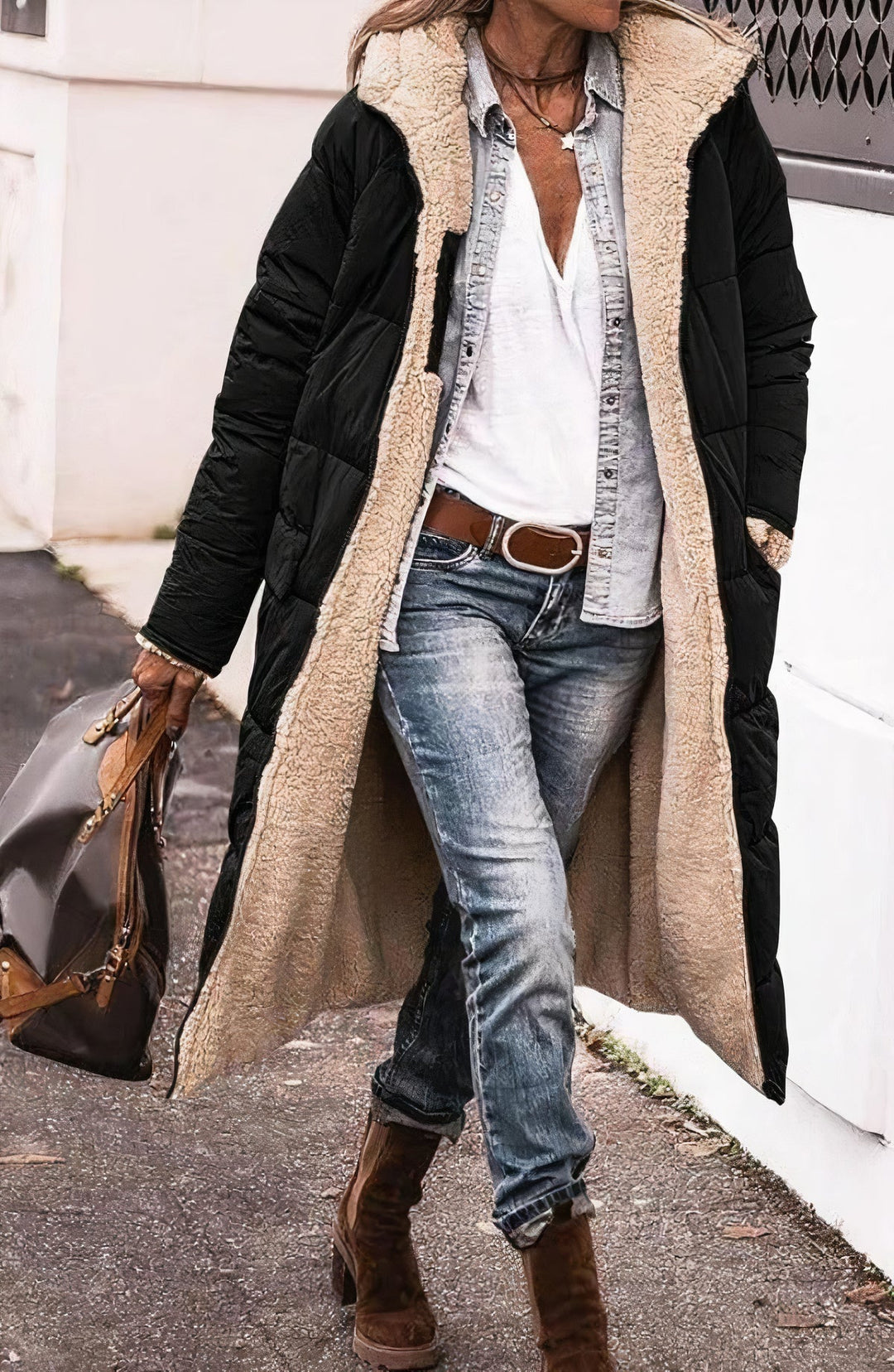 Drune | Wendbare lange Fleecejacke
