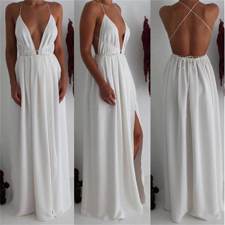 Drune | Boho-Kleid Weiß mit Rückenausschnitt