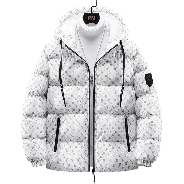 Drune | Baumwolljacke mit Allover-Buchstabenprint