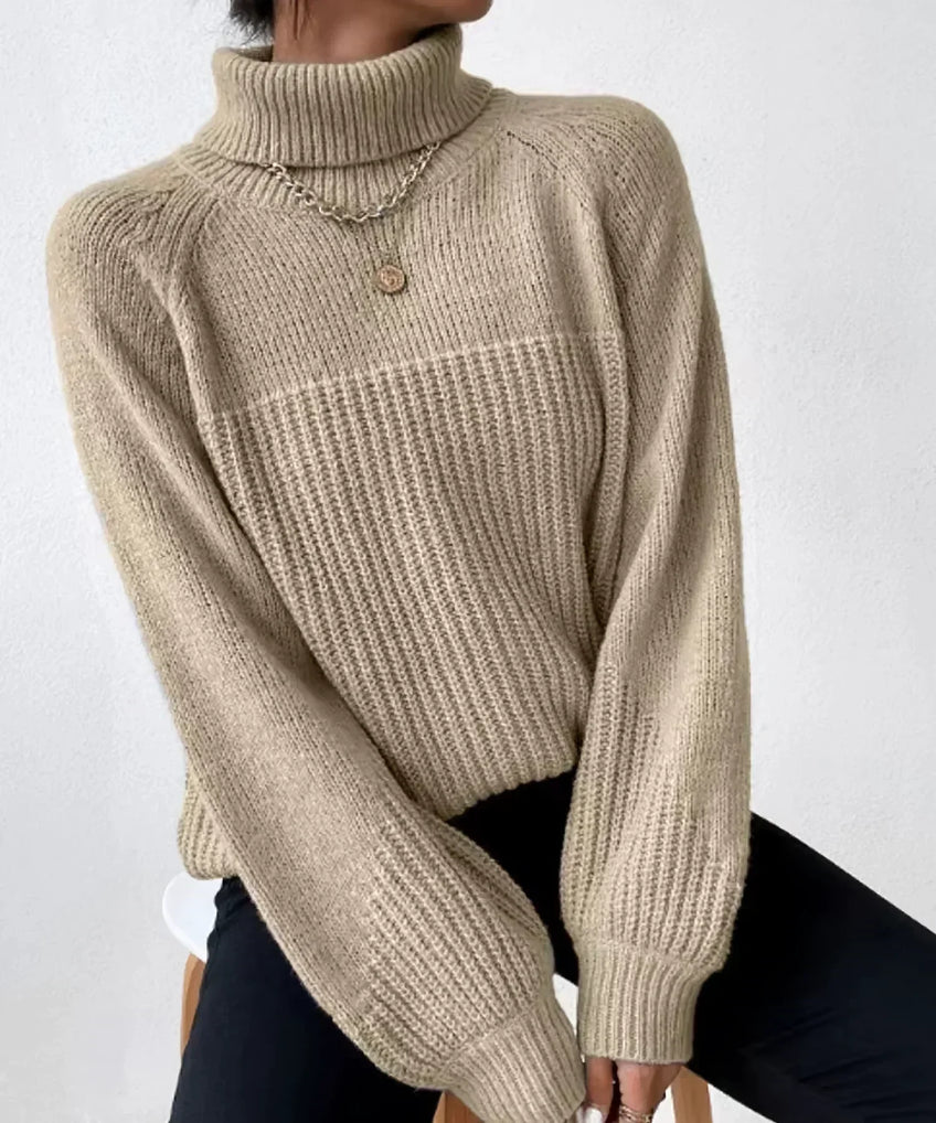 Drune | Legere Herbst Warme Strickrollkragenpullover für Frauen