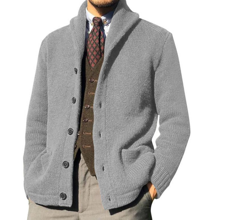 Drune | Klassisches gestricktes Herrenjackett mit Knöpfen