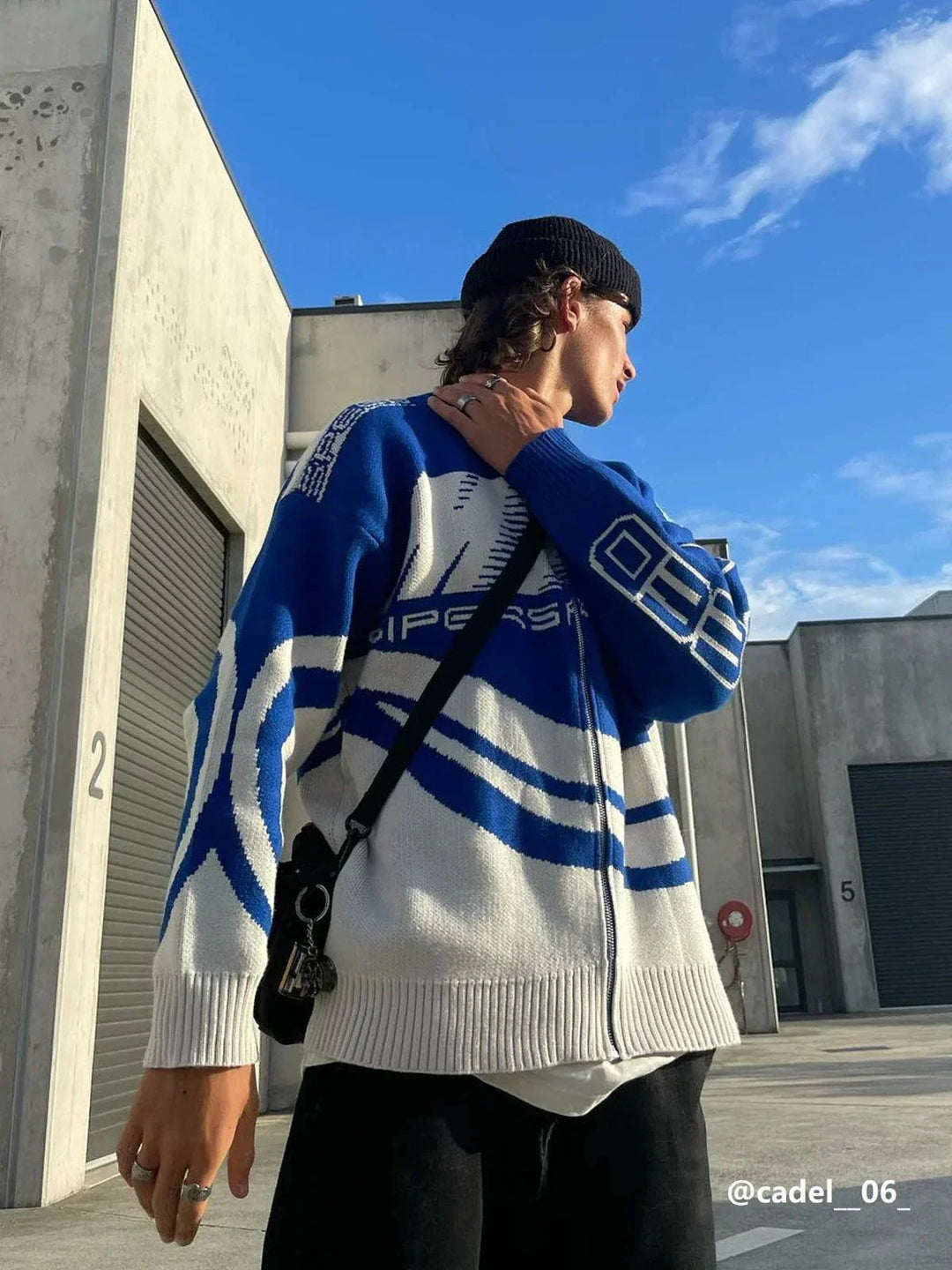 Drune | Jacket Unisex Zip up Strickjacke Übergröße Jacke