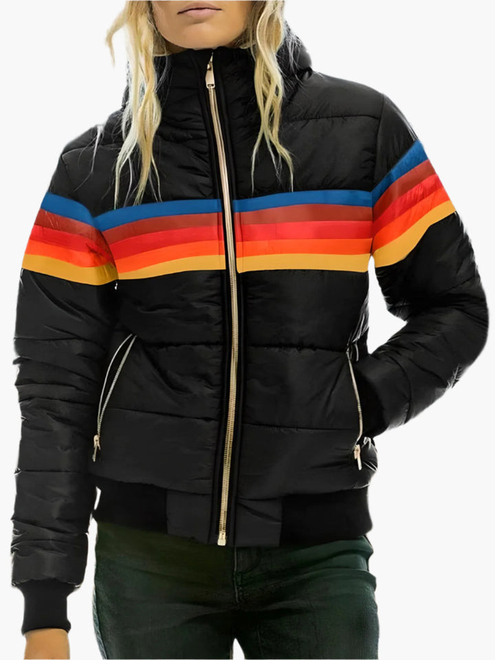 Drune | Retro Steppjacke mit Kapuze - Modische Freizeit Winterjacke im Vintage-Stil