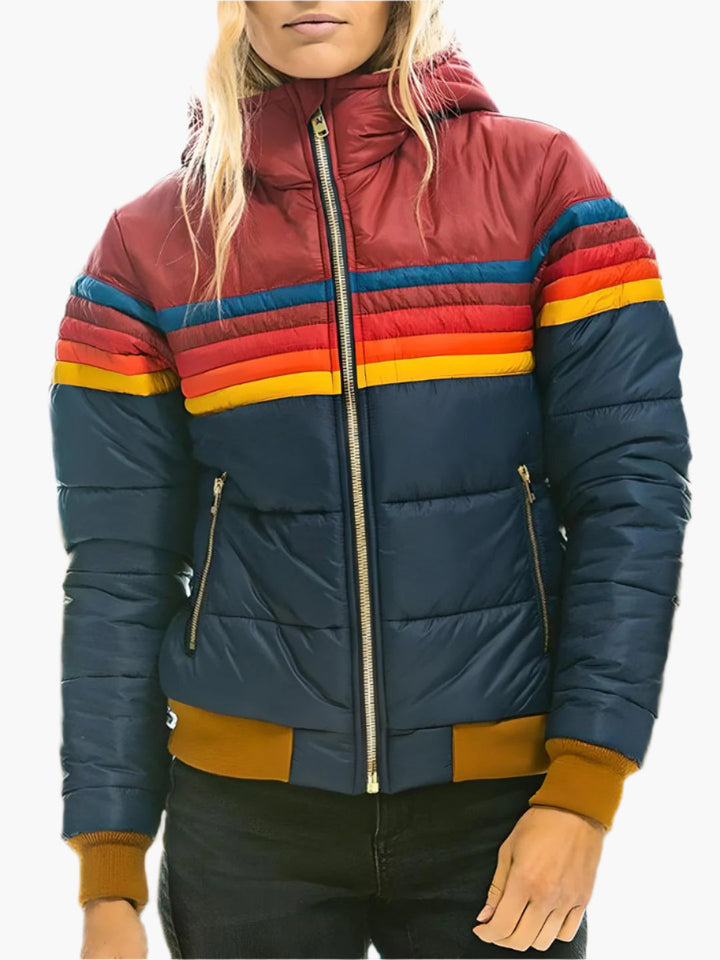 Drune | Retro Steppjacke mit Kapuze - Modische Freizeit Winterjacke im Vintage-Stil