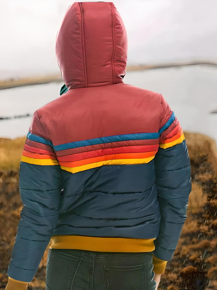 Drune | Retro Steppjacke mit Kapuze - Modische Freizeit Winterjacke im Vintage-Stil