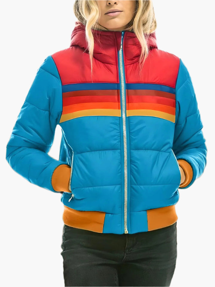 Drune | Retro Steppjacke mit Kapuze - Modische Freizeit Winterjacke im Vintage-Stil