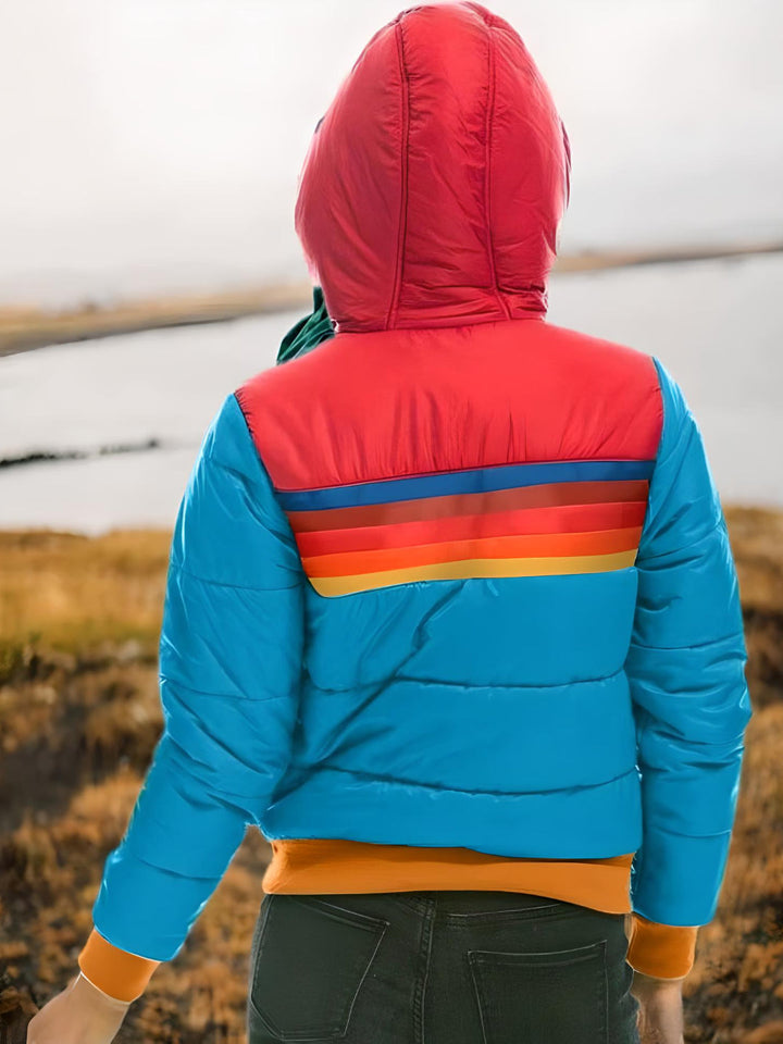 Drune | Retro Steppjacke mit Kapuze - Modische Freizeit Winterjacke im Vintage-Stil