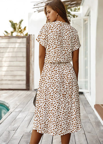 Drune Casual Kleid | Gepunktetes kurzärmeliges Sommerkleid