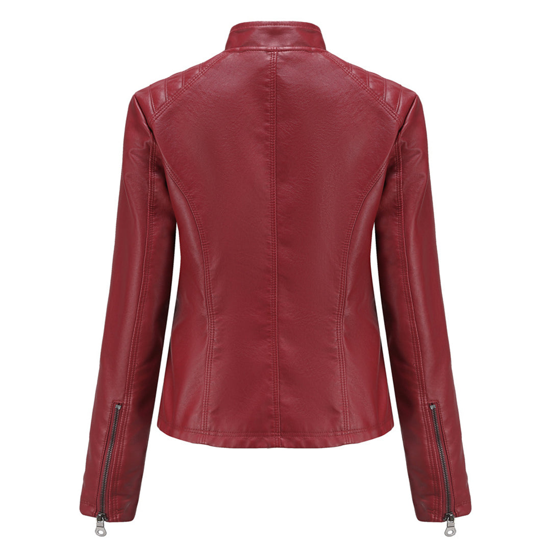 Drune | Lederjacke - Stehkragen & Rippendetails