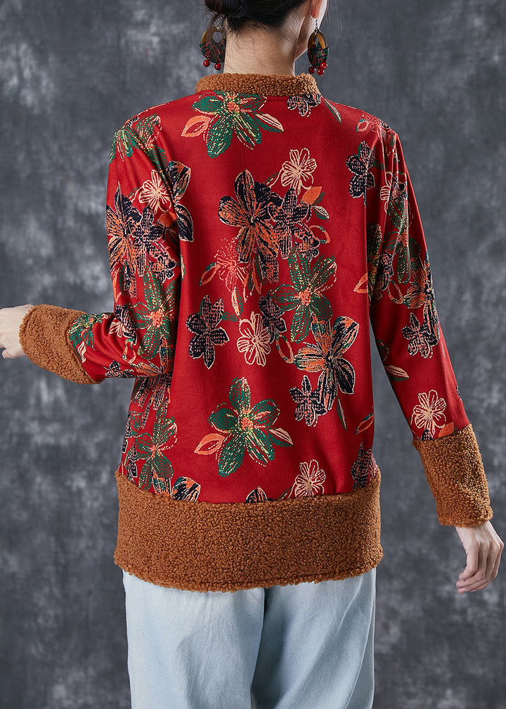 Drune | Patchwork Warme Fleecejacken Chinesischer Knopf Winter