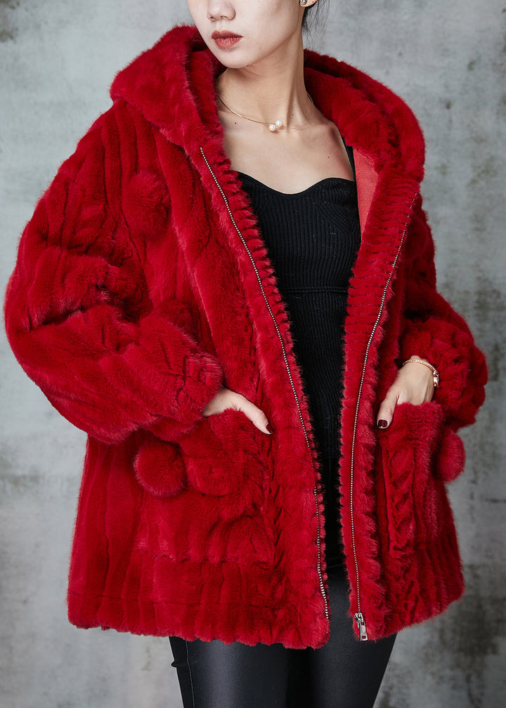 Drune | Warm Fuzzy Fell Flauschige Mäntel Fuzzy Ball Dekoriert