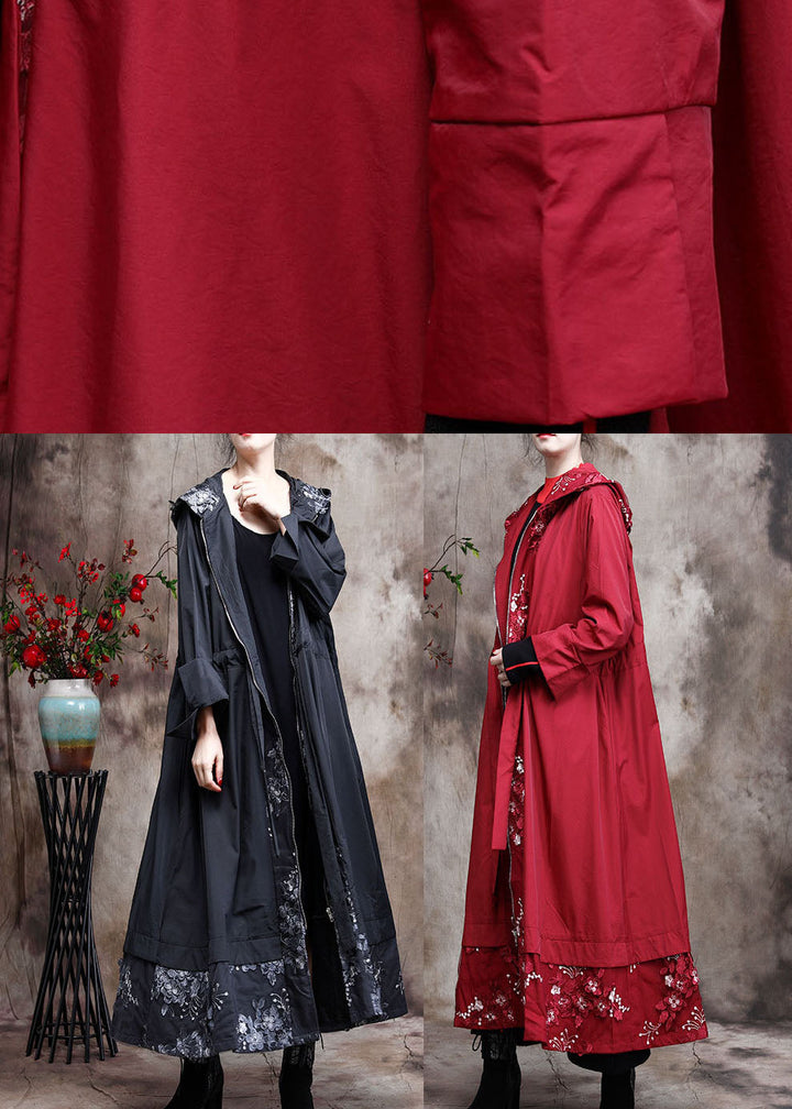 Drune | Reißverschluss Patchwork Bestickte Mäntel