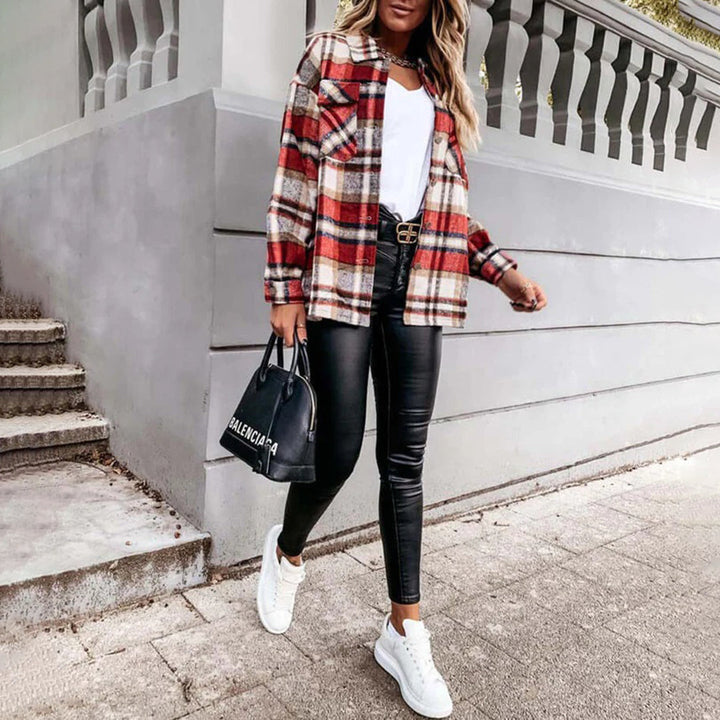 Drune | Herbstjacke mit Kariertem Muster