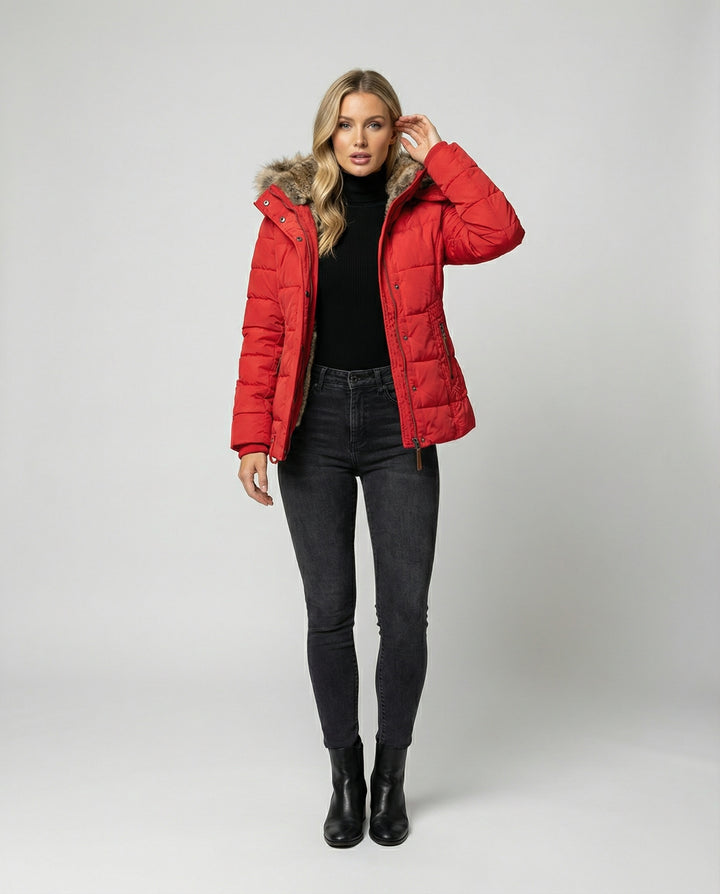 Drune - Modische Winterjacke, Warm Gefüttert mit Kapuze
