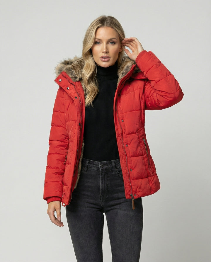 Drune - Modische Winterjacke, Warm Gefüttert mit Kapuze