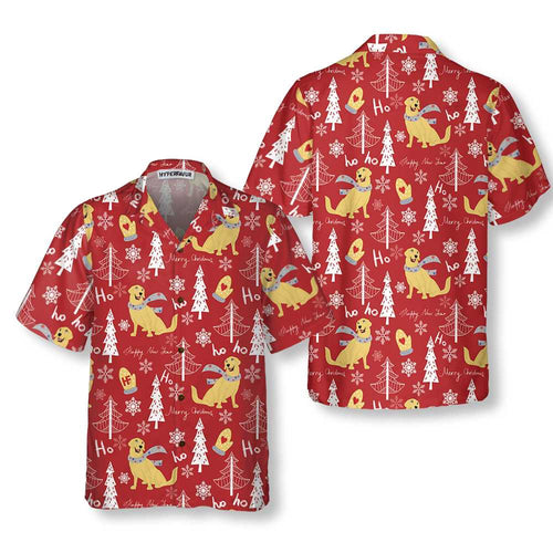 Drune | Rote Weihnachten Golden Retriever Hawaiihemden, Golden Retriever Weihnachten Hawaiihemden, Bestes Weihnachtsgeschenk für Golden Retriever Liebhaber