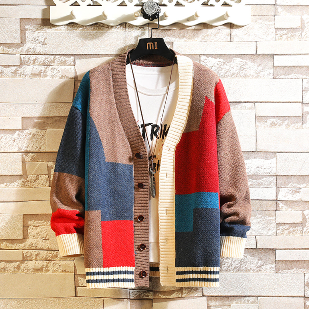Drune | Bunte, Bequeme Strickjacke für Herren