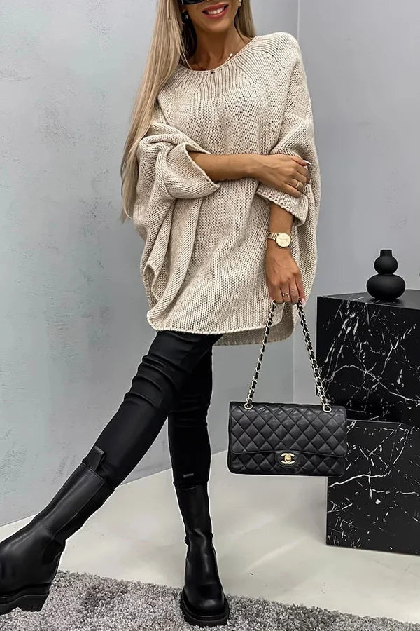 Drune | Vila Rippenstrick Poncho-Bluse