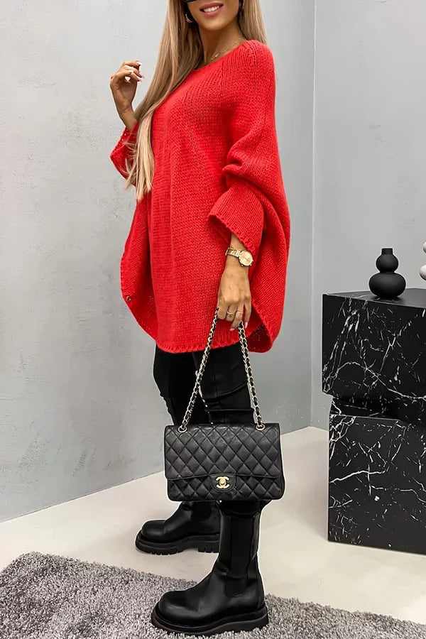 Drune | Vila Rippenstrick Poncho-Bluse