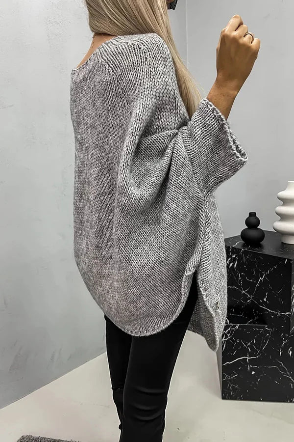 Drune | Vila Rippenstrick Poncho-Bluse