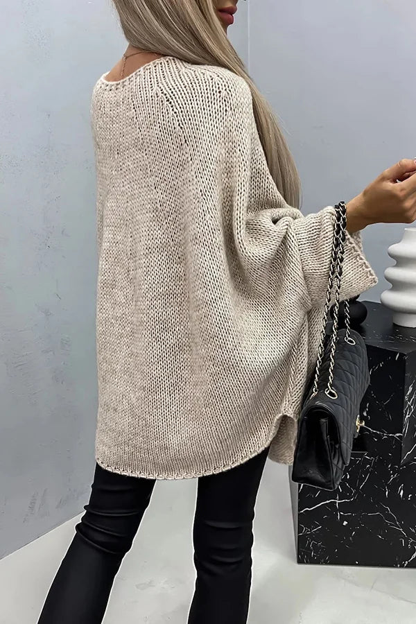 Drune | Vila Rippenstrick Poncho-Bluse
